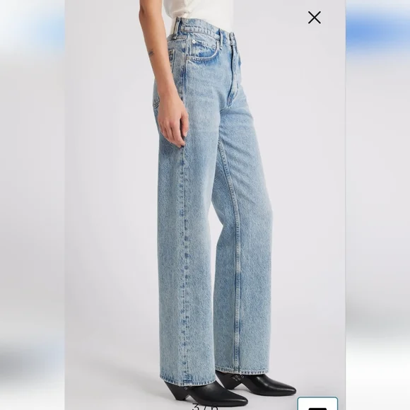 Rag and Bone Shea high rise full length relaxed straight jeans In Quincy - Picture 3 of 3